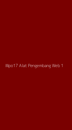Tampilan Antarmuka Aplikasi Mpo17 Alat Pengembang Web - 1