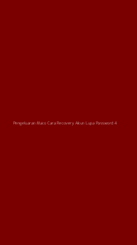 Tampilan Antarmuka Aplikasi Pengeluaran Maco Cara Recovery Akun Lupa Password - 4
