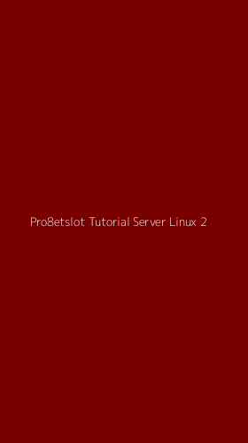Tampilan Antarmuka Aplikasi Pro8etslot Tutorial Server Linux - 2