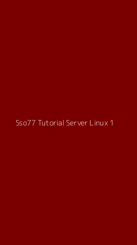 Tampilan Antarmuka Aplikasi Sso77 Tutorial Server Linux - 1