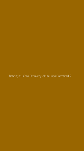 Tampilan Antarmuka Aplikasi Banditjitu Cara Recovery Akun Lupa Password - 2
