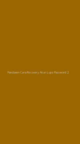 Tampilan Antarmuka Aplikasi Pandawin Cara Recovery Akun Lupa Password - 2