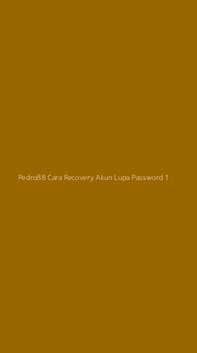 Tampilan Antarmuka Aplikasi Pedro88 Cara Recovery Akun Lupa Password - 1