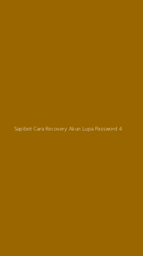 Tampilan Antarmuka Aplikasi Sapibet Cara Recovery Akun Lupa Password - 4