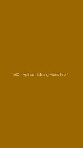 Tampilan Antarmuka Aplikasi To80 - Aplikasi Editing Video Pro - 1