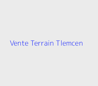 Vente Terrain  Tlemcen