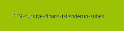 119 - Türkiye Finans İskenderun Şubesi