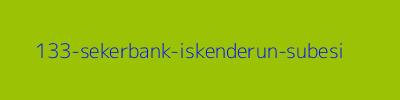 133 - Şekerbank İskenderun Şubesi