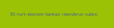 85 - Türk Ekonomi Bankası İskenderun Şubesi