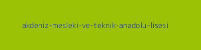 AKDENİZ MESLEKİ VE TEKNİK ANADOLU LİSESİ
