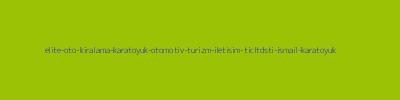 ELITE OTO KİRALAMA - KARATOYUK OTOMOTİV TURİZM İLETİŞİM TİC.LTD.ŞTİ. (İsmail Karatoyuk)