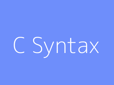 C Syntax