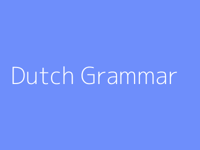 Dutch Grammar