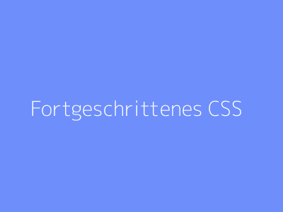 Fortgeschrittenes CSS