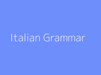 Italian Grammar