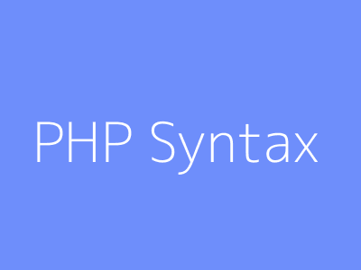 PHP Syntax