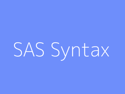 SAS Syntax