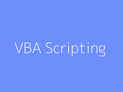 VBA Scripting