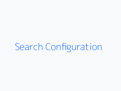 Search Configuration Panel