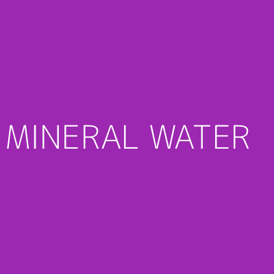 Product MINERAL WATER