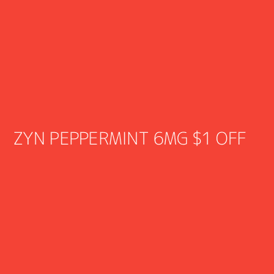 Product ZYN PEPPERMINT 6MG $1 OFF