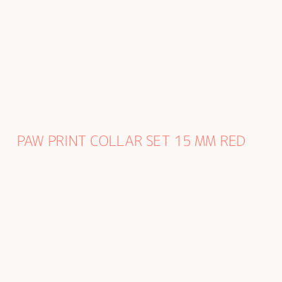 PAW PRINT COLLAR SET 15 MM RED 