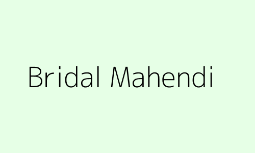 Bridal Mahendi