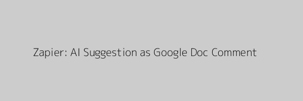Zapier AI suggestion screenshot