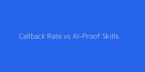 Line chart showing callback rates rising with more AI-proof skills