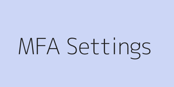 MFA Configuration Panel