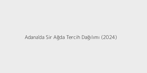 Adana'da Sir Ağda Tercih Dağılımı 2024