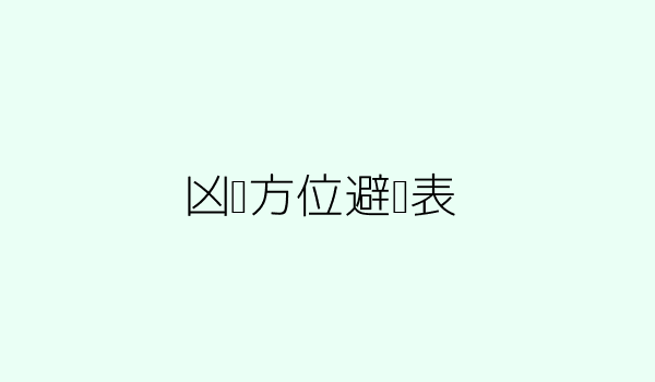 凶煞方位避让表