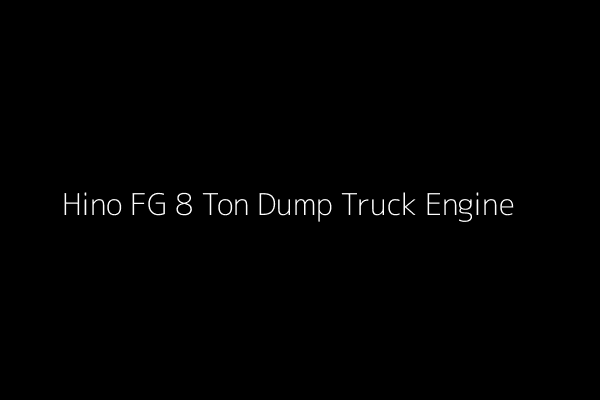 히노 FG 8톤 덤프 트럭 엔진