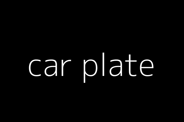 car plate
