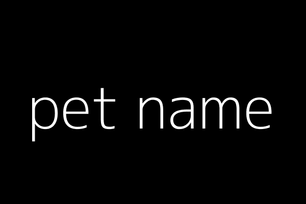 pet name