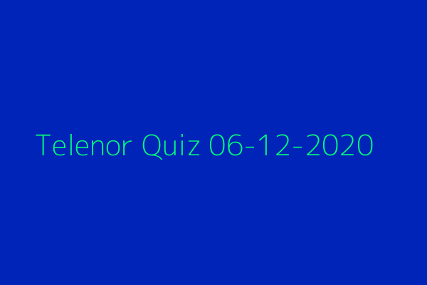 My Telenor Quiz 06-12-2020