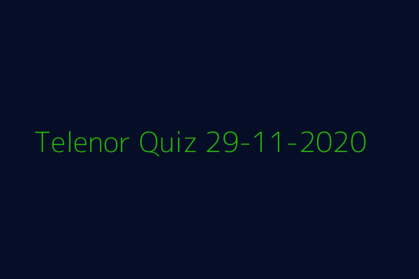My Telenor Quiz 29 November 2020