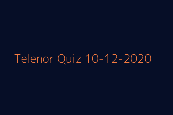 My Telenor Quiz 10-12-2020