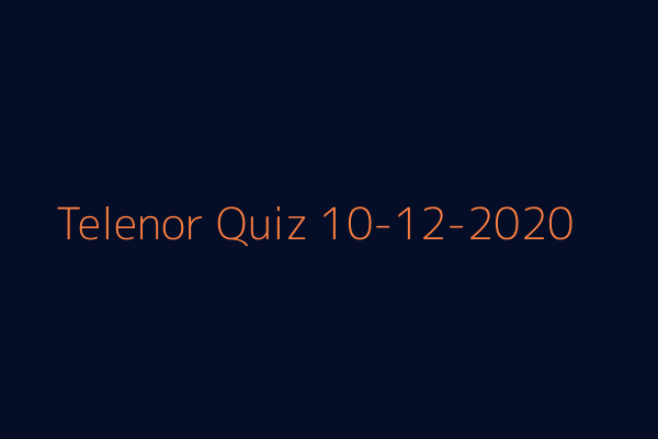 My Telenor Quiz 10-12-2020