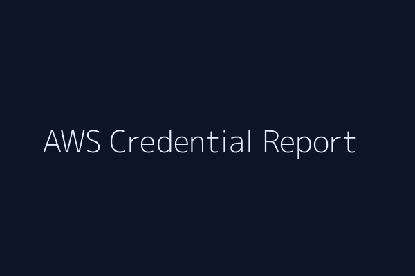 Credential report page