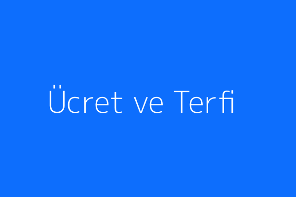 Adil Ücretlendirme ve Terfi
