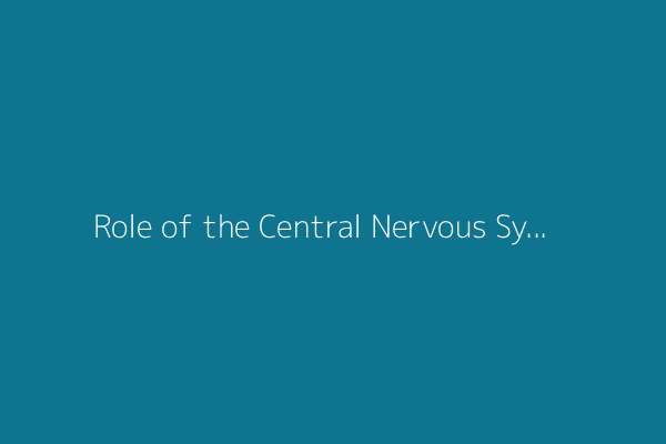 Role of the Central Nervous System (CNS) in the Maintenance of Homeostasis