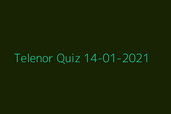 My Telenor Quiz 14-01-2021