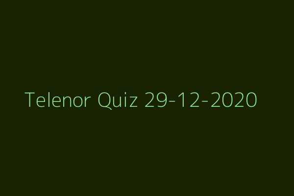 My Telenor Quiz 29-12-2020