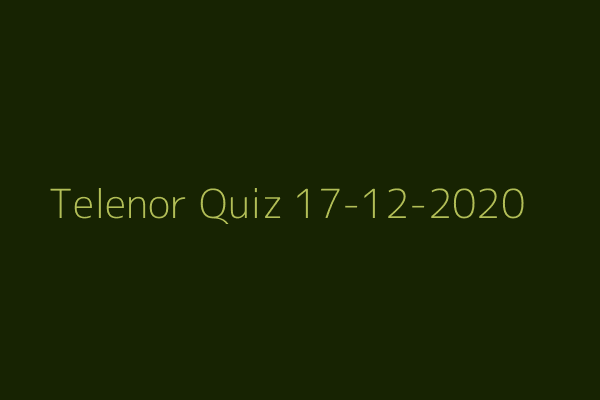 My Telenor Quiz 17-12-2020