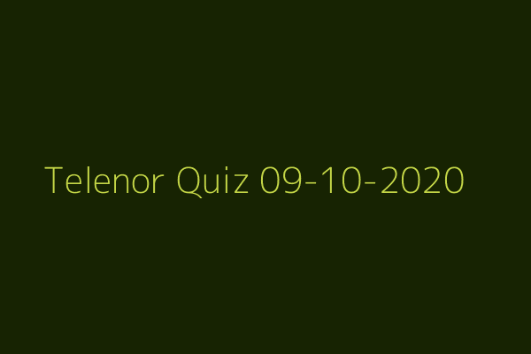 My Telenor Quiz 09-10-2020