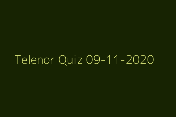 My Telenor Quiz 09-11-2020