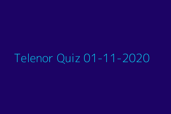 My Telenor Quiz 01-11-2020