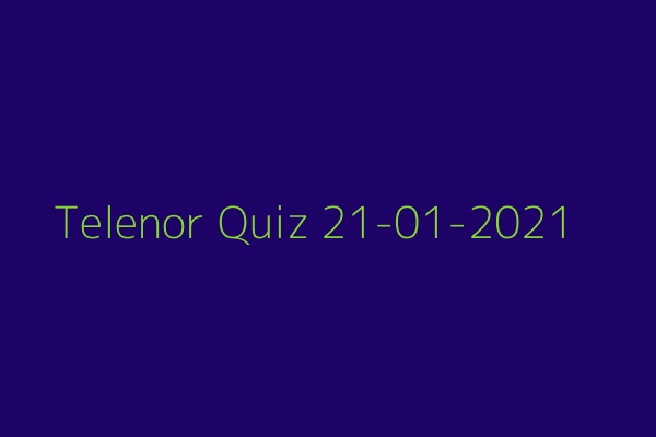 My Telenor Quiz 21 January 2021