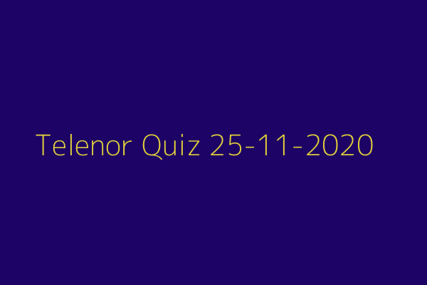 My Telenor Quiz 25 November 2020